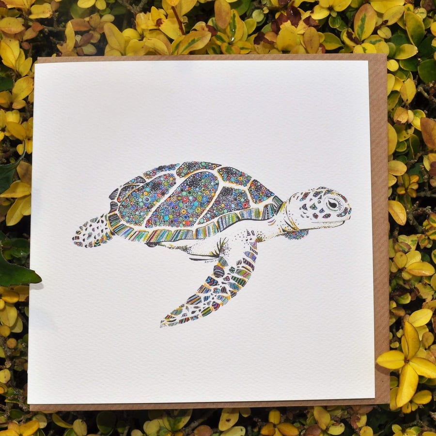 Tropical Turtle Greeting card