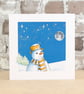 Christmas Card Snowman Moon - Image 1
