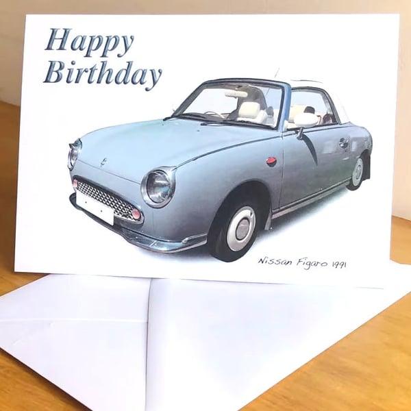 Nissan Figaro 1991 - Birthday, Anniversary, Retirement or Plain Card