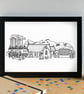 Formby Merseyside Skyline Art Print - Image 3