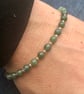 Green moss agate & sterling silver bracelet  - Image 1