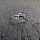 STERLING SILVER open Star ring, Handmade Urban Jewellery