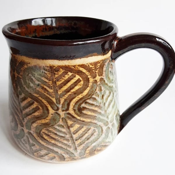 Mug Brown Glazed  - Hand Thrown Stoneware Ceramic Mug 
