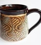 Mug Brown Glazed  - Hand Thrown Stoneware Ceramic Mug 