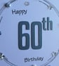 60th Birthday Card - Blue and Silver Wreath Design - Image 3