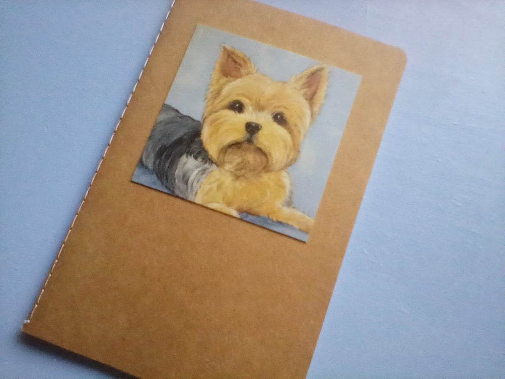 Mini Notebook featuring Yorkshire Terrier Dog Painting Image