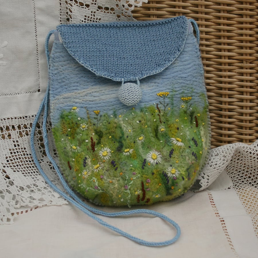 RESERVED FOR TILLY - Meadow Embroidered and Felted Bag