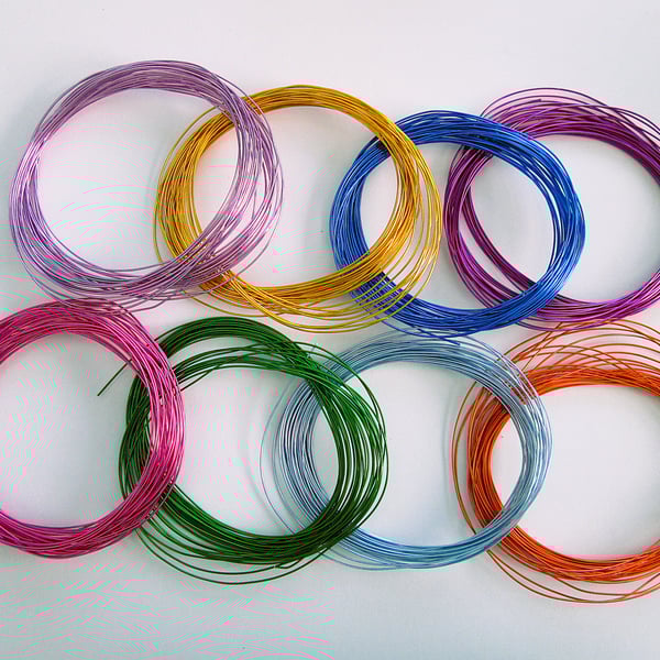 Destash job lot of coloured aluminium 0.80mm craft wire