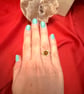 Wire-wrapped Silver-plated Honey Citirine ring - Image 2