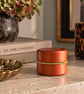 Hand Finished Copper Trinket Box with Gold Beaded Detail – Decorative Storage