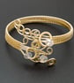 Handmade gold wire bracelet cuff,woven bracelet cuff,light gold bracelet cuff.  - Image 5