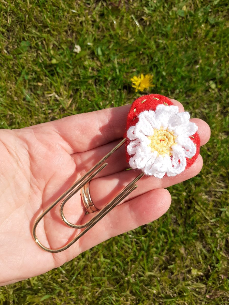 Flower bookmark, paperclip bookmark, 