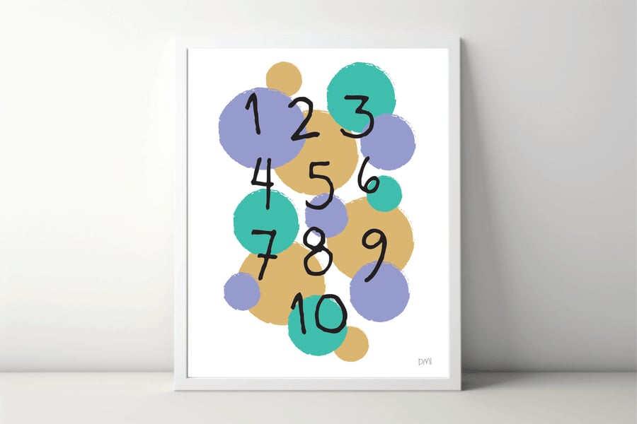 Numbers A4 Art Print 