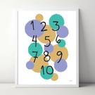Numbers A4 Art Print 