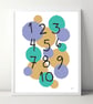 Numbers A4 Art Print 