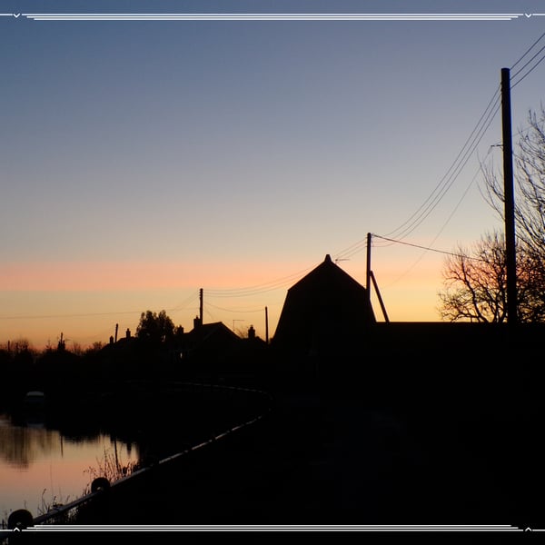 Sunrise Nordelph December 2025 Norfolk Greeting Card A5