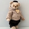 Traditional OOAK Dressed mohair teddy bear ,artist bear Heirloom keepsake gift 