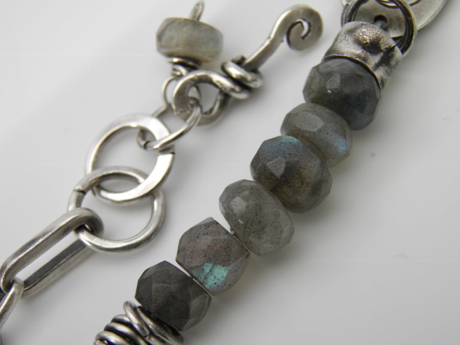 Labradorite Bracelet with Sterling Silver 
