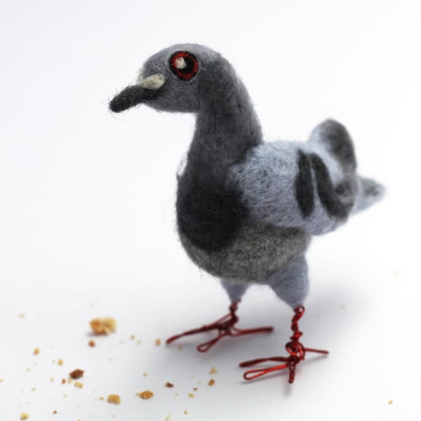 Needle Felted Pigeon Ornament Needle Felted Bird