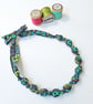 Lime, Turquoise, Navy & Pink Liberty Print Fabric Necklace - Byrne Print - Image 1