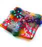 Fused Glass Rainbow Dish Flowers Handmade gift Floral Mothers day Mum - Image 8