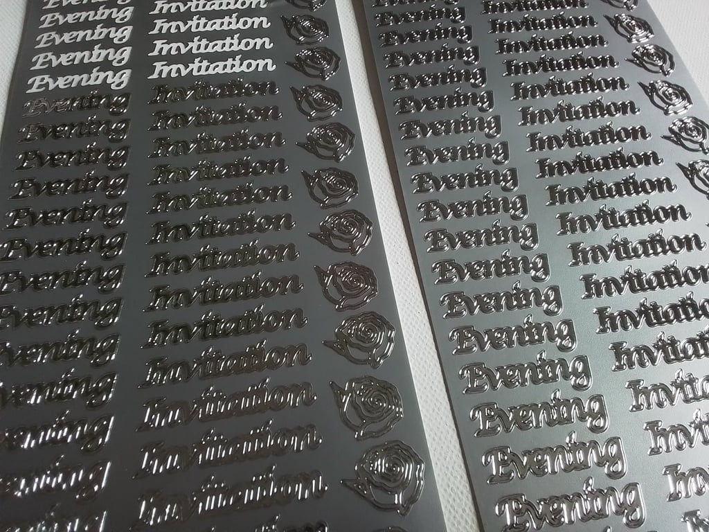 Evening Invitation stickers. Make your own wedding stationery. Summer seconds. 