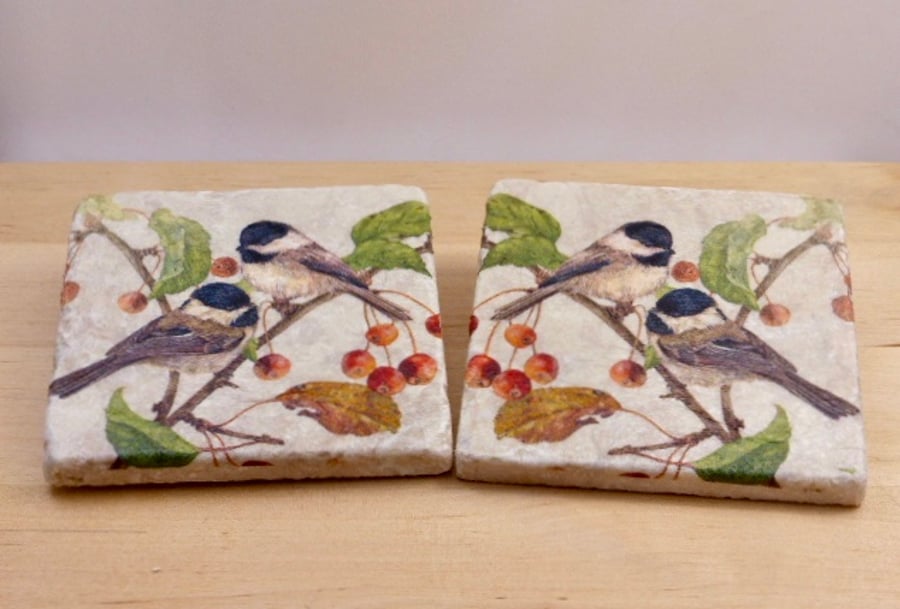 Marble 'Bird' Coasters