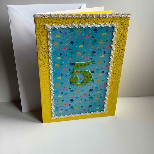 5th Birthday jellyfish card