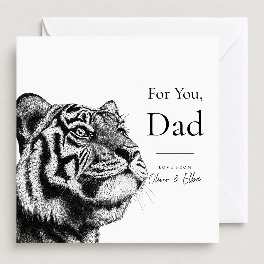 Personalised Tiger Father's Day Card