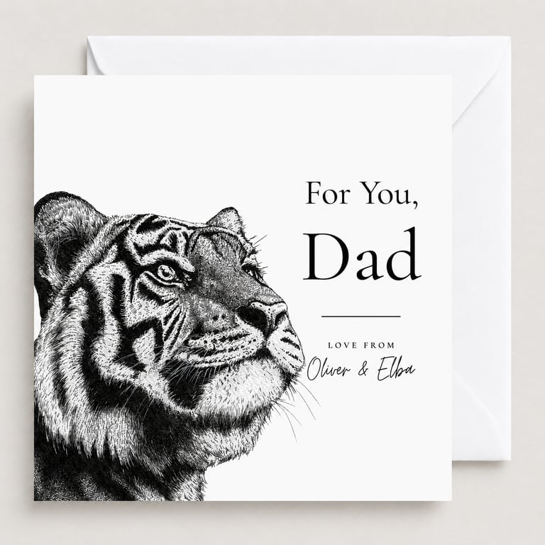 Personalised Tiger Father's Day Card