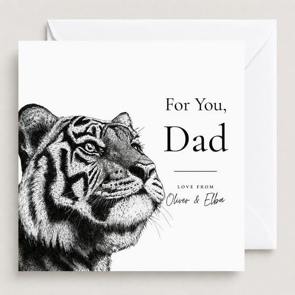 Personalised Tiger Father's Day Card