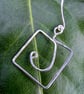 Square silver wire earrings - Image 2