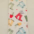 Wellingtons and garden themed cotton fabric glasses case.