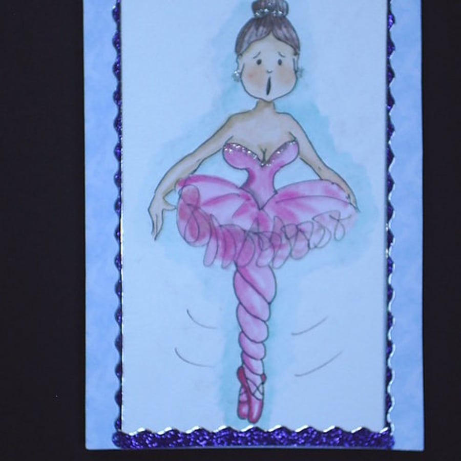Cartoon cards..UK POST FREE Ballerina cartoon greetings card