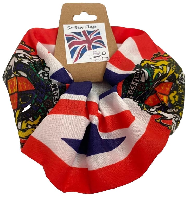Union Jack Royal Crest Flag Hair Scrunchie Scrunchies Accessory Band Elastic