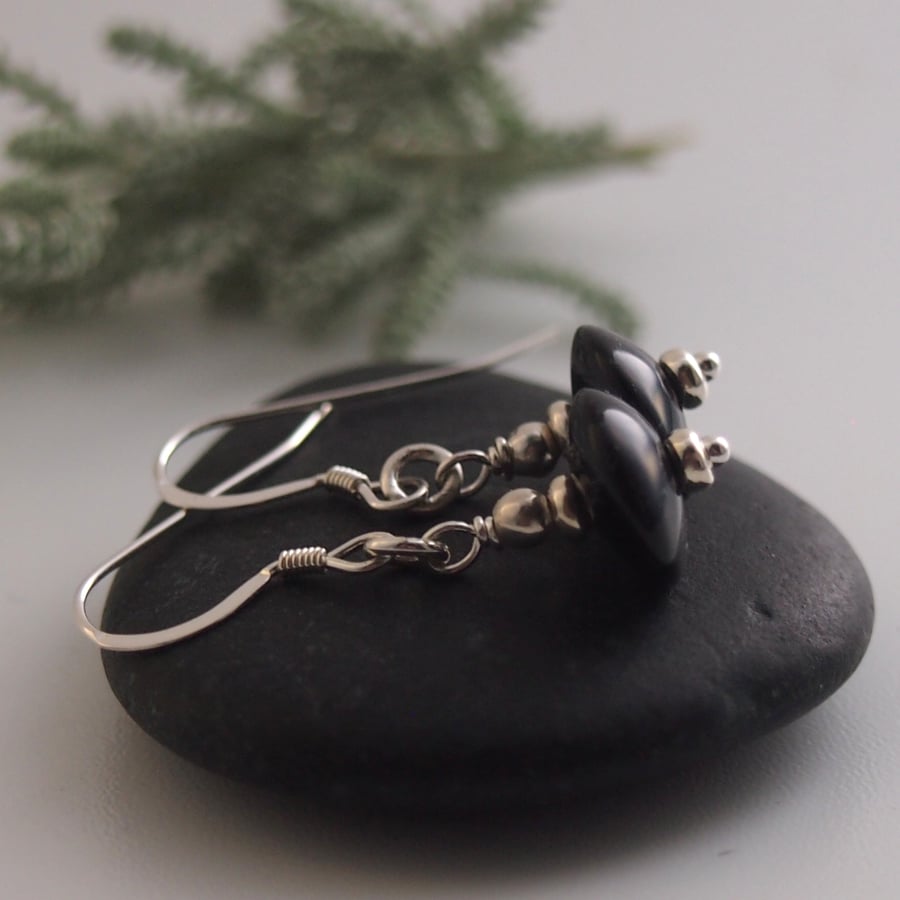 Forest Floor Onyx Earrings