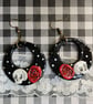 Skulls and roses handmade earrings 