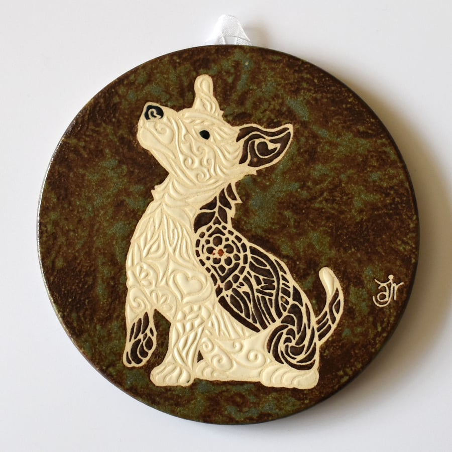 A138 Wall plaque coaster jack russell terrier (Free UK postage)