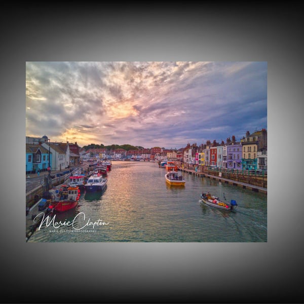 12x8 Inch Photo Print of Weymouth Harbour Dorset