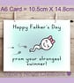 Father's Day Greetings Card , sperm, A6 10.5cm x 14.8cm