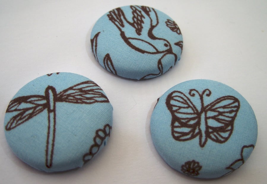 Set of Three Tattoo Design Bird, Butterfly & Dragonfly Badges