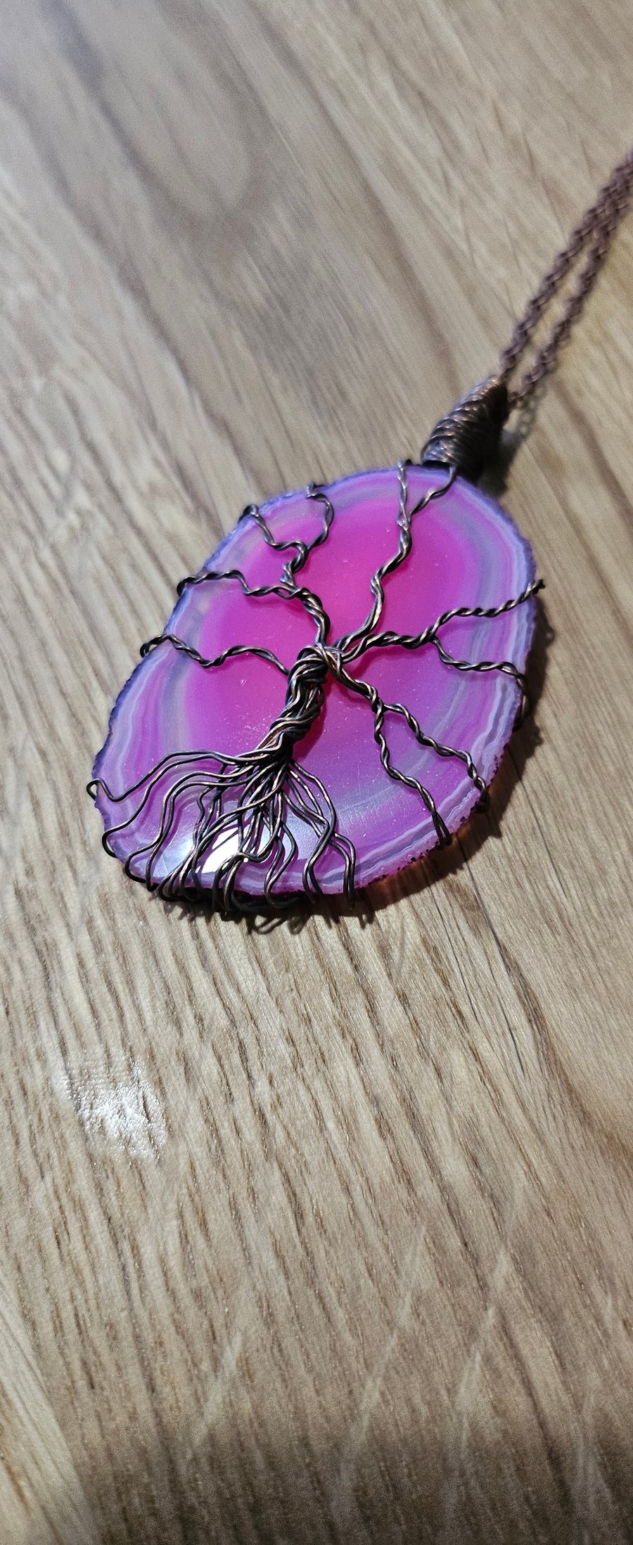 Blissful Agate Tree of Life Pendant