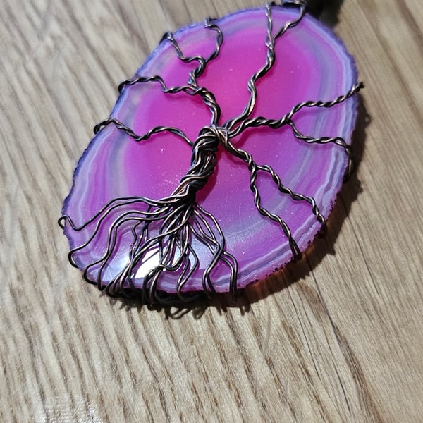 Blissful Agate Tree of Life Pendant