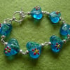 Blue Glass Heart Bracelet