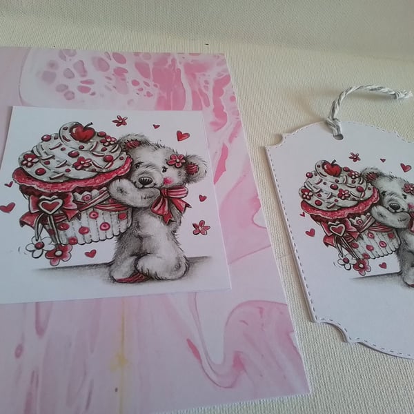 Card and gift tag. Birthday. Mothers day. Ref 442