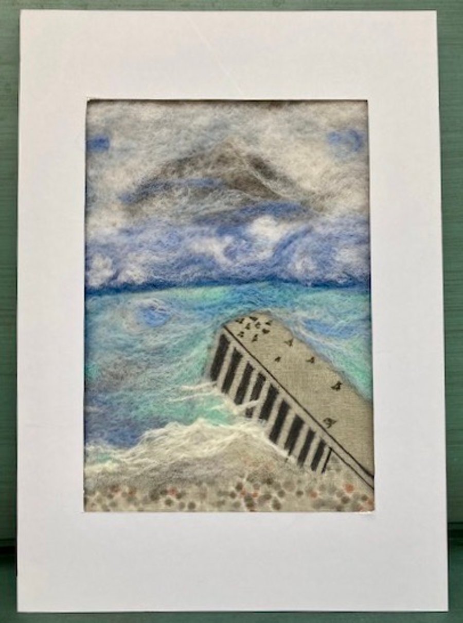By the sea felted picture.