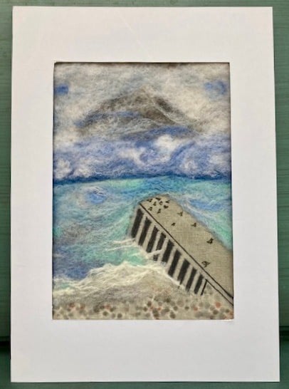 By the sea felted picture.