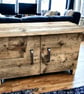 Coffee Table with doors Lounge Table TV Stand tv Unit - Industrial , Vintage Sty - Image 5