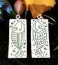 Fish earrings, goldfish, long silver earrings, hallmarked, animal earrings - Image 1