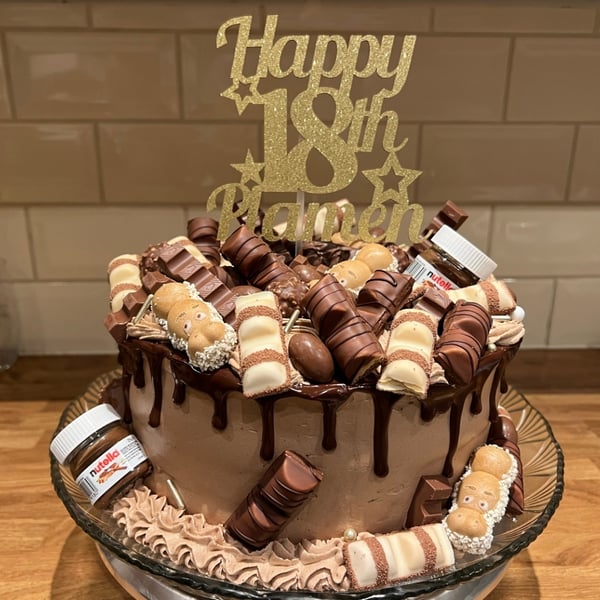 18th Birthday Cake Topper, 18th Cake Topper, Custom Cake Topper, 18th Cake Decor